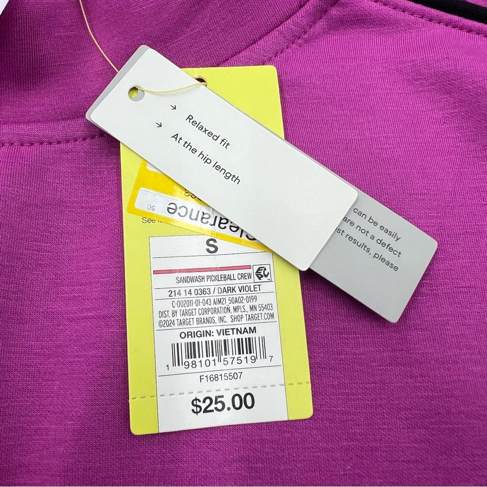 All in motion size small pink & black scuba sweatshirt. Sandwash pickleball crew - Picture 4 of 11